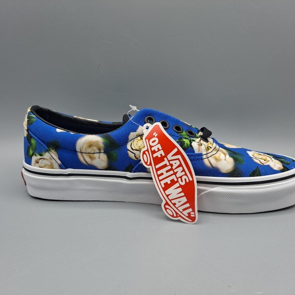 New Vans Era Romantic Floral Lapis Blue and White Flower Women's Size 8 - Picture 2 of 9
